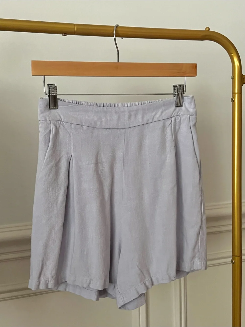 Lavender Linen Blend 2 Piece Matching Set Crop Tank Shorts S